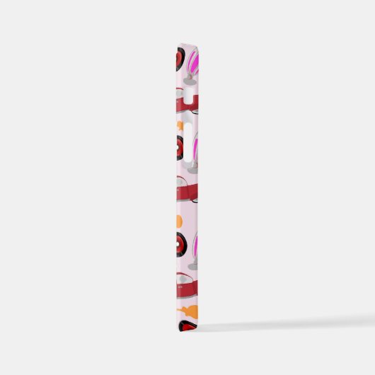 Wauw roze vijften flikkback Retro Patroon iPhone Hoesje (Linkerkant)