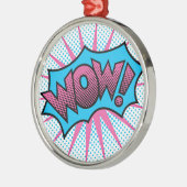 Wauw tekstontwerp metalen ornament (Links)