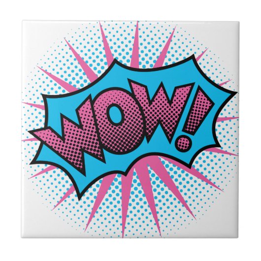 Wauw tekstontwerp tegeltje (Voorkant)