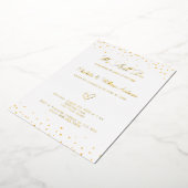 Wauw versing witte goudharten bruiloft folie uitnodiging (Gedraaid)