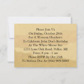 Wauw! Westerne buckskin Party-uitnodigingen Kaart (Achterkant)