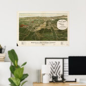 Wauwatosa - Milwaukee WI 1892 Panorama Poster (Thuiskantoor)