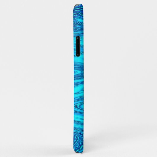 Wave Abstract Monogram Initialen Blauwe Patronen Case-Mate iPhone Case (Achterkant/rechts)