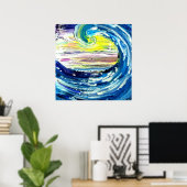 Wave Abstraction van Fiona Poster (Thuiskantoor)