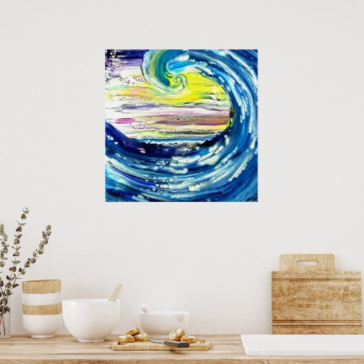 Wave Abstraction van Fiona Poster (Keuken)