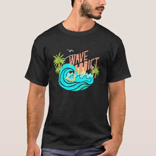 Wave Addict Summer Surf T-shirt (Voorkant)