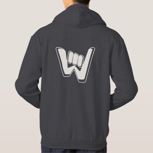 Wave and Walk Off-White Logo Essential Hoodie (Achterkant)