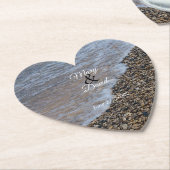 Wave Ashore Bruiloft Papier Onderzetter (Gekanteld)