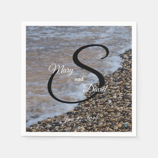 Wave Ashore bruiloft Servet (Voorkant)