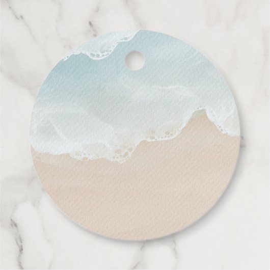 Wave Beach Ocean Round Gift Label (Achterkant)
