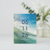 Wave Beach Ocean Wedding Save the Date Briefkaart (Staand voorkant)
