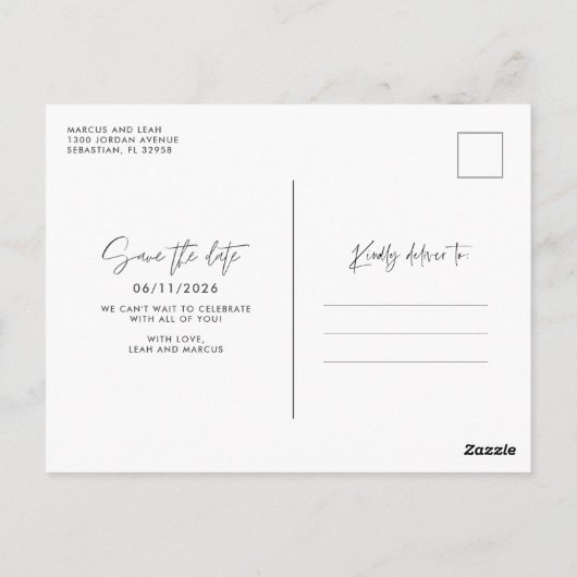 Wave Beach Ocean Wedding Save the Date Briefkaart (Achterkant)