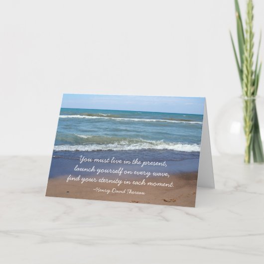 Wave Beach Thoreau Eternity Quote Afstuderen Kaart (Voorkant)