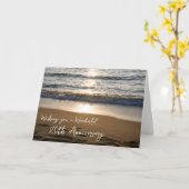 Wave bij zonsondergang 20e bruiloft Jubileum Kaart (Gele Bloem)
