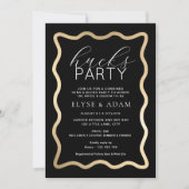 Wave Black Gold Hucks Feest Kaart (Voorkant)