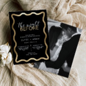 Wave Black repetitie diner Folie Uitnodiging