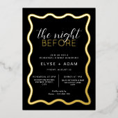 Wave Black repetitie diner Folie Uitnodiging (Voorkant)