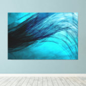 Wave-Blue - Canvasprint Canvas Afdruk (Insitu (Houten vloer))