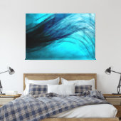 Wave-Blue - Canvasprint Canvas Afdruk (Insitu (Slaapkamer))