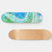 Wave Blue Green Abstracte tropische stijl Persoonlijk Skateboard (Horizontaal)