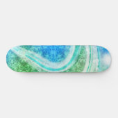 Wave Blue Green Abstracte tropische stijl Persoonlijk Skateboard (Horizontaal)