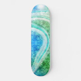 Wave Blue Green Abstracte tropische stijl Persoonlijk Skateboard