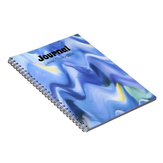 Wave Blues Abstract Chevron Stripe Journal Notitieboek (Rechterzijde)