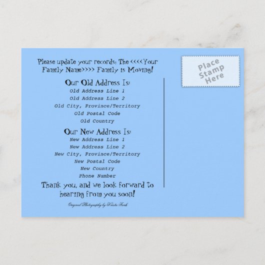 Wave Burst; adreswijziging Aankondigingskaart (Achterkant)