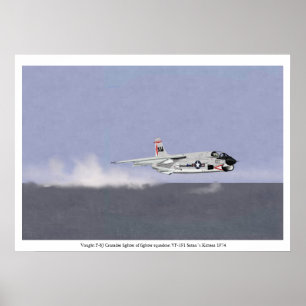 Wave Busting in een gevatte F-8J Crusader 1974 Poster
