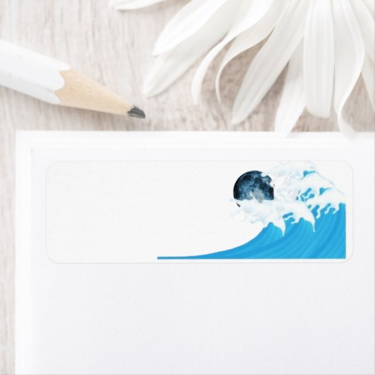 Wave by the Moon Adresetiketten Etiket (Insitu)