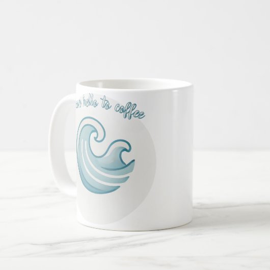 Wave Coffee Mok – Ocean-geïnspireerd Blue Wave Des (Voorkant links)
