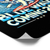 Wave Coming 2024 Cat Owners Kamala Harris 2024 Des Poster (Hoek)