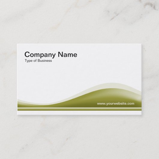 Wave Contour - Olijfgroen Visitekaartje (Voorkant)