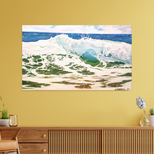 Wave Crash on the Shore: Realistic Seascape  Canvas Afdruk (Insitu (Woonkamer))