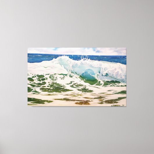 Wave Crash on the Shore: Realistic Seascape  Canvas Afdruk (Voorkant)