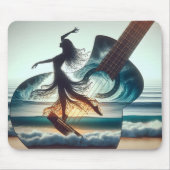 Wave danser in een gitaar muismat (Voorkant)