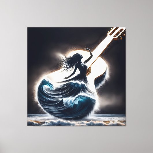 Wave danser in gitaar canvas afdruk (Voorkant)