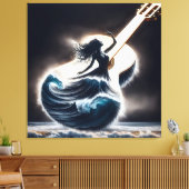Wave danser in gitaar canvas afdruk (Insitu (Woonkamer))