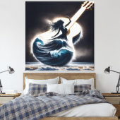 Wave danser in gitaar canvas afdruk (Insitu (Slaapkamer))