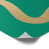 Wave Emerald Groen Goud Afstudeerfeest Welkom Poster (Hoek)