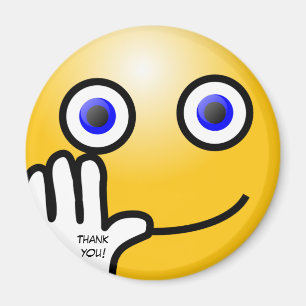 Wave emoticon bedankt! magneet