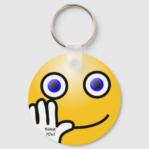 Wave emoticon bedankt! sleutelhanger