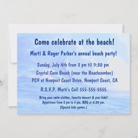 Wave Flag USA Patriottische Partij Uitnodigingen (Achterkant)