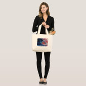Wave Flag USA Strandtas Grote Tote Bag (Voorkant (model))