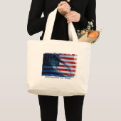 Wave Flag USA Strandtas Grote Tote Bag (Voorkant (product))