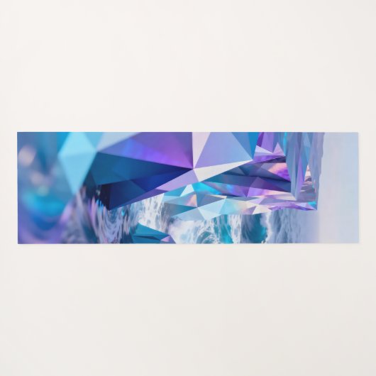 Wave geometry folds into origami cliffs yogamat (Achterkant (horizontaal))