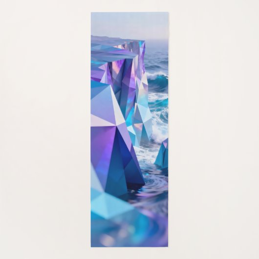 Wave geometry folds into origami cliffs yogamat (Achterkant)