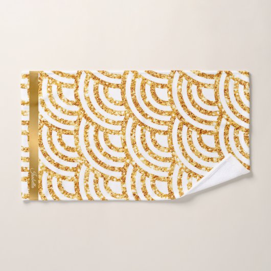 Wave Gold Sun Glitter Boho Popular Collectie Bad Handdoek (Handdoek)