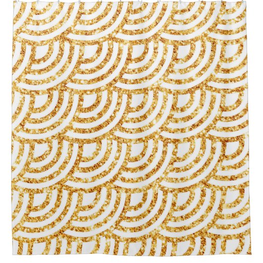 Wave Gold Sun Glitter Boho Popular Collectie Douchegordijn (Voorkant)