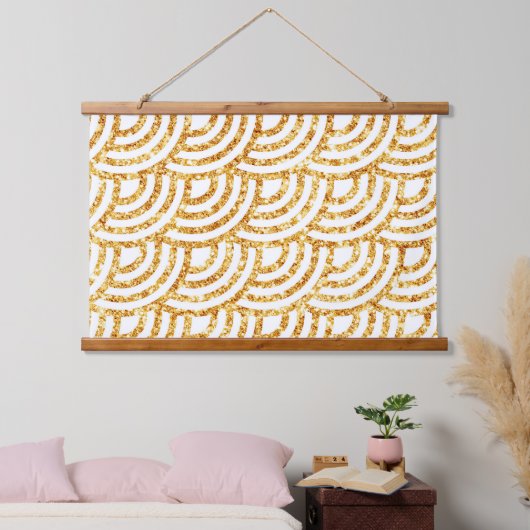Wave Gold Sun Glitter Boho Popular Collectie Hangend Wandkleed (Slaapkamer)